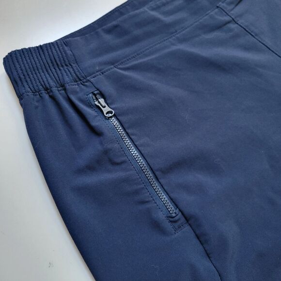 1X PFG COLUMBIA NAVY BLUE WATER ATHLETIC ZIP POCKET ELASTIC WAIST SHORTS - Picture 8 of 9